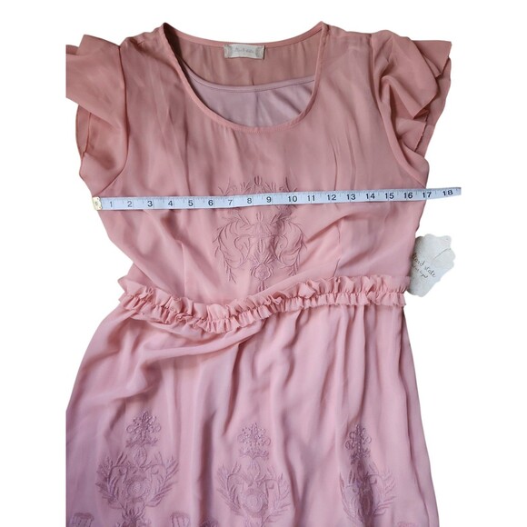 Altar'd State Embroidered Tiered Maxi Dress Womens Small Peach Coquette Boho NWT - Picture 7 of 9